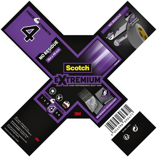 Duct tape Scotch Extremium no residue 18.2mx48mm grijs-4