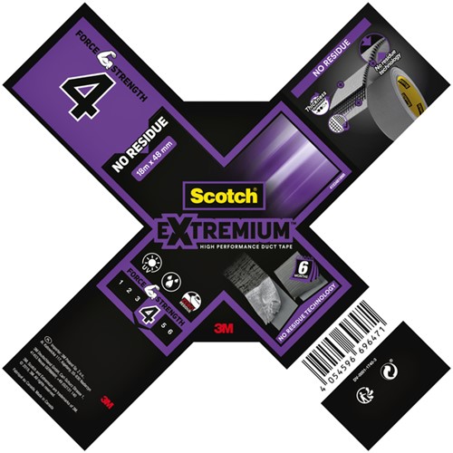 Plakband Scotch Extremium no residue duct tape 18.2mx48mm grijs-4