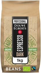 Koffie Douwe Egberts espresso bonen dark roast Organic & Fairtrade 1kg