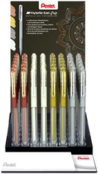 Gelschrijver Pentel K118 Grip medium assorti 4 kleuren