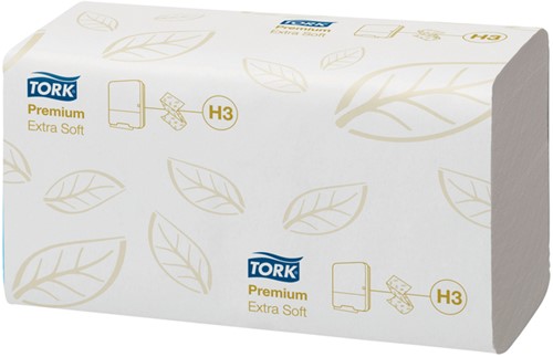 Handdoek Tork H3  Z-gevouwen premium 2-laags wit 100278-2