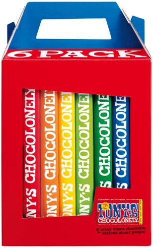 Chocolade Tony's Chocolonely Rainbowpack Classic 6 repen à 180gr