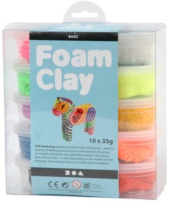 Klei Foam Clay basic 10 x 35gr 10 kleuren