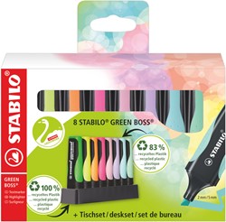 Markeerstift STABILO GREEN BOSS 6070/8 pastel assorti deskset à 8 stuks