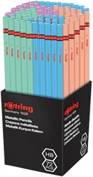 Potlood rOtring woodcase zeshoekig HB metallic assorti