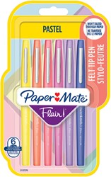 Fineliner Paper Mate Flair Pastel blister à 6 kleuren