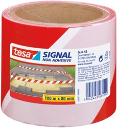 Waarschuwings- en markeerlint tesa® Signal 100mx80mm rood-wit