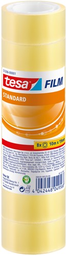 Plakband tesafilm® Standaard 10mx19mm transparant 8 rollen