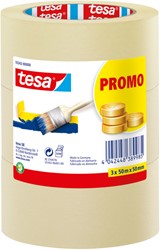 Afplaktape tesa®  Economy 50mmx50m geel 3 rollen