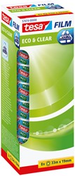 Plakband Tesa 57074 eco&clear 19mmx33m 8 rollen