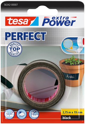 Reparatietape tesa® extra Power Perfect 2.75mx19mm zwart