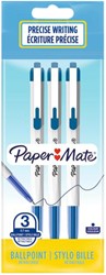 Balpen Paper Mate Entry Line 045 0.7mm blister à 3 stuks blauw