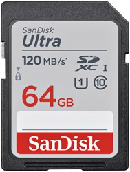 Geheugenkaart Sandisk SDXC Ultra 64GB (Class 10/UHS-I/120MB/s)
