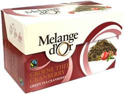 Melange d'Or Groene thee Cranberry 20 zakjes 2gr. Fair Trade
