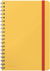 Notitieboek Leitz Cosy B5 160blz 100gr spiraal lijn geel