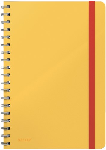 Notitieboek Leitz Cosy B5 160blz 100gr spiraal lijn geel
