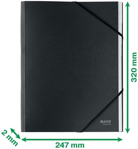 Sorteermap Leitz Recycle 12 tabs karton zwart-3