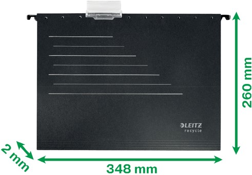 Hangmap Leitz Alpha Recycle A4 verticaal V-bodem zwart-3