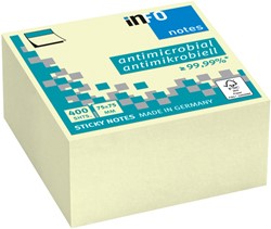 Memoblok Info Notes antimicrobiëel 75x75mm geel
