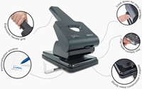 Perforator Rapesco Germ-Savvy Heavy Duty HD865-P antibacterieel 2-gaats zwart-5