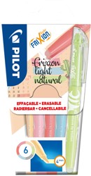 Markeerstift PILOT friXion light naturel assorti set à 6 stuks