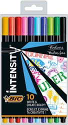 Fineliner Bic Intensity fijn assorti pak à 10 stuks