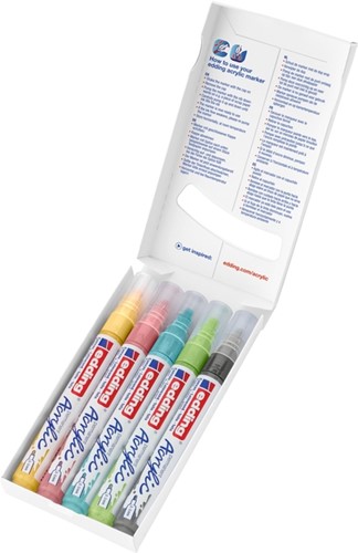 Acrylmarker edding e-5100 medium pastel assorti set à 5 stuks-3