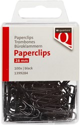 Paperclip Quantore 28mm 100 stuks zwart