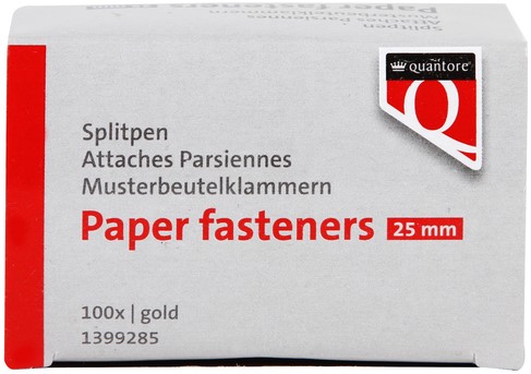 Splitpen Quantore 25mm 100 stuks goud