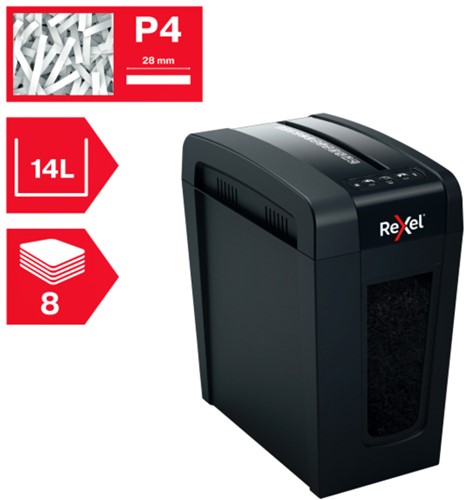 Papiervernietiger Rexel Secure X8-SL P4 snippers 4x40mm-1