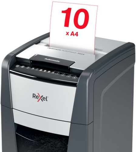 Papiervernietiger Rexel Optimum Auto+ 300X P4 snippers 4x26mm-3