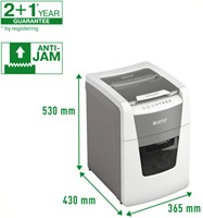 Papiervernietiger Leitz IQ Auto+ Small Office 100 P5 snippers 2x15mm-2