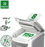 Papiervernietiger Leitz IQ Auto+ Office 150 P4 snippers 4x28mm-2