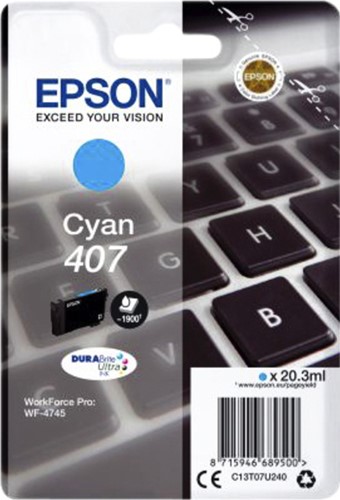 Inktcartridge Epson 407 T07U240 blauw