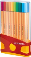 Fineliner STABILO point 88 ColorParade rollerset geel/rood fijn assorti etui à 20 stuks-5