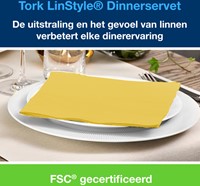 Dinnerservetten Tork LinStyle® 1/4-vouw 1-laags 50st mosterdgeel 478882-3