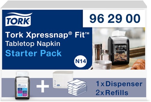 Startpakket Dispenser Tork  Xpressnap Fit® Tabletop N14 zwart 962900