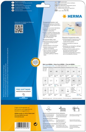 Etiket HERMA 4585 210x297mm weerbestendig transparant mat 10stuks-2