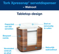 Servetdispenser Tork Xpressnap® tabletop N4 compact image walnoot 273002-2