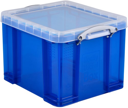 Opbergbox Really Useful 35 liter 480x390x310mm transparant blauw