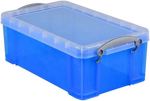 Opbergbox Really Useful 5 liter 340x200x125mm transparant blauw