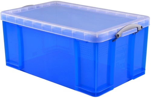 Opbergbox Really Useful 64 liter 710x440x310mm transparant blauw