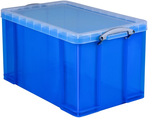 Opbergbox Really Useful 84 liter 710x440x380mm transparant blauw