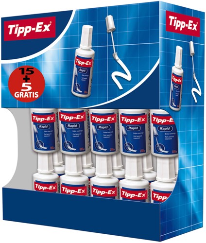 Correctievloeistof Tipp-ex Rapid foam 20ml valuepack à 15+5 gratis