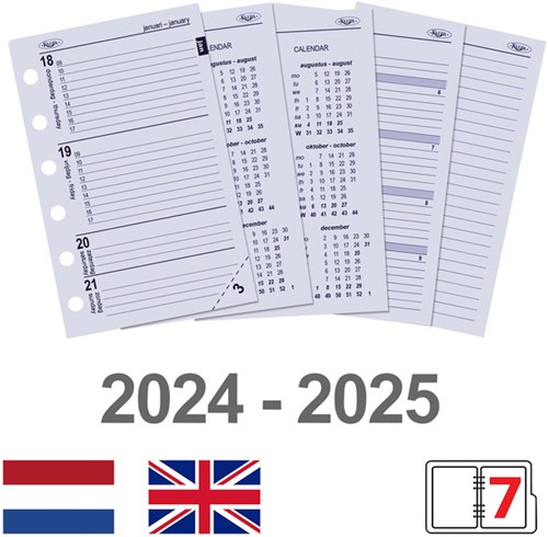 Organizer Kalpa Pocket inclusief agenda 2024-2025 7dagen/2pagina's keta bruin-4