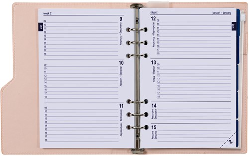 Organizer Kalpa A5 inclusief agenda 2025-2026 7dagen/2pagina's croco rose-2