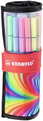 Viltstift STABILO Pen 68/25 Arty roletui medium assorti set à 25 stuks