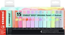 Markeerstift STABILO BOSS Original 70/15 pastel assorti deskset à 15 stuks