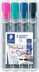 Viltstift Staedtler 356 voor flipover rond 2mm set à 4 stuks assorti