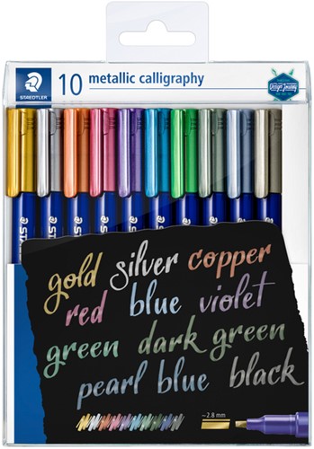 Kalligrafiepen Staedtler metallic etui à 10 kleuren